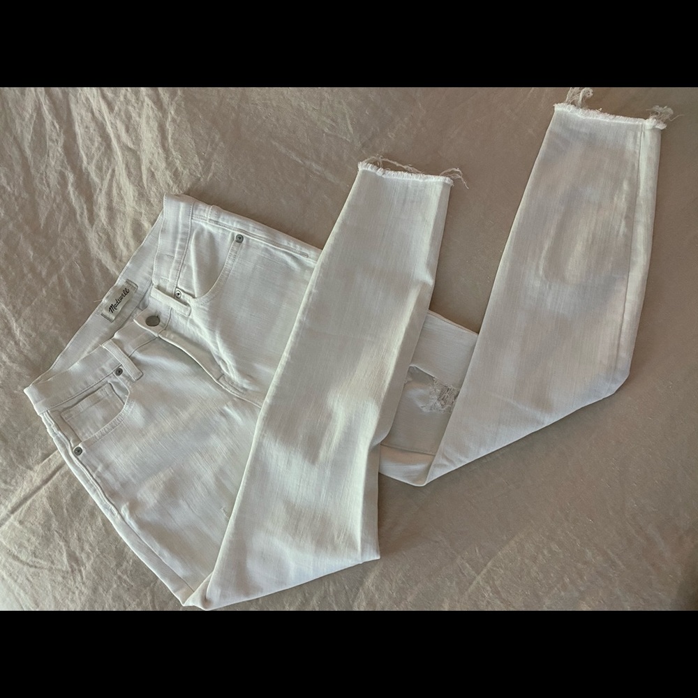 Madewell High-Rise Skinny Crop White Jeans